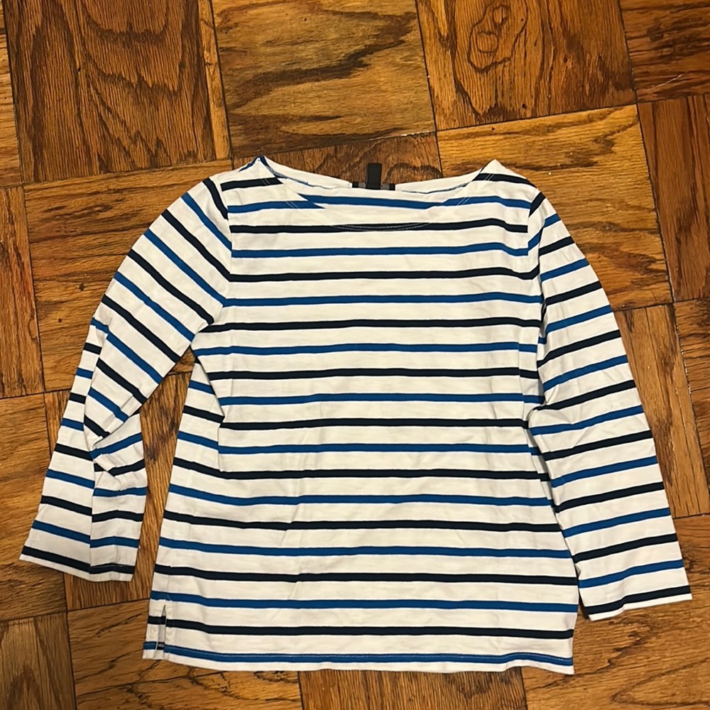 J Crew size S blue striped shirt